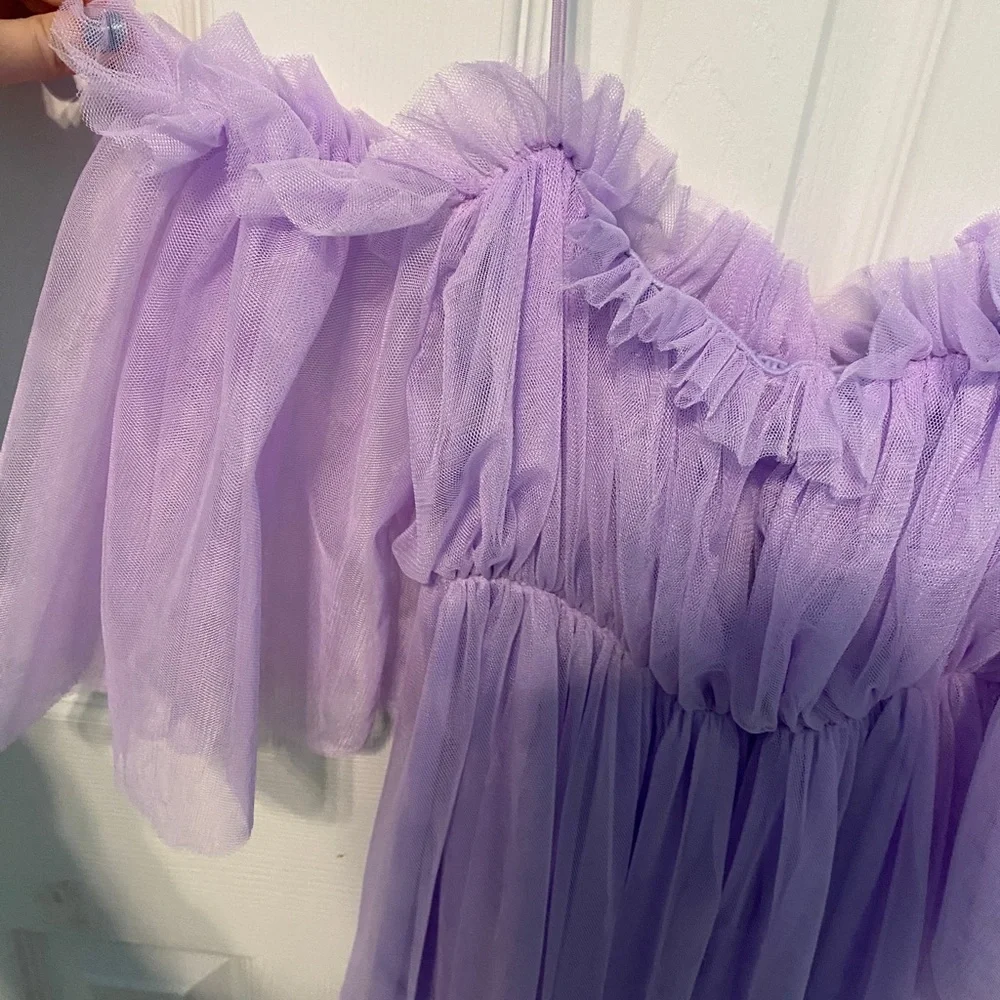 Lavender Fluffy Dress - Picture 3 of 7